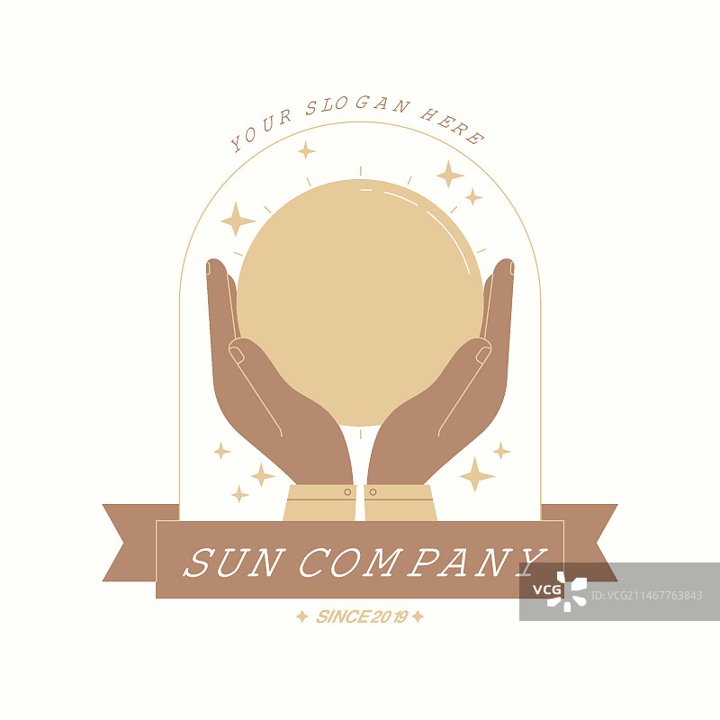 手绘太阳Logo设计图片素材