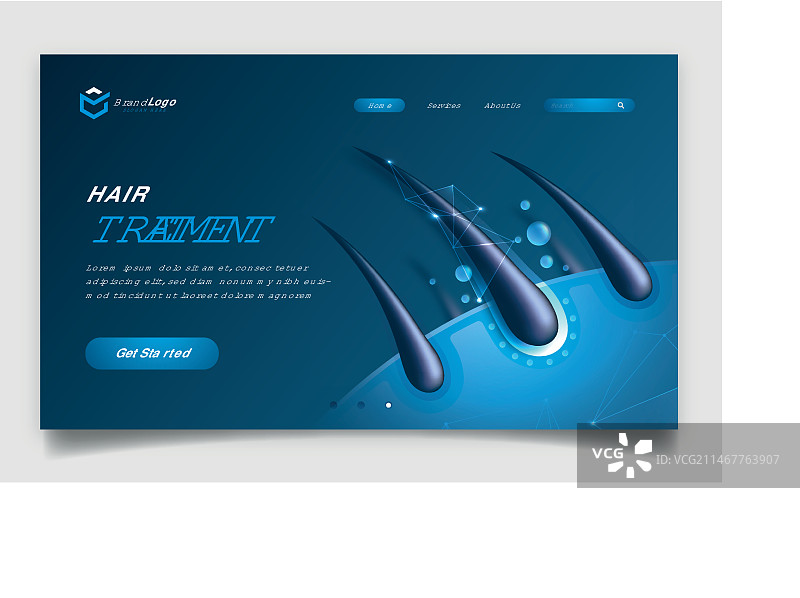 逼真脱发治疗着陆页图片素材