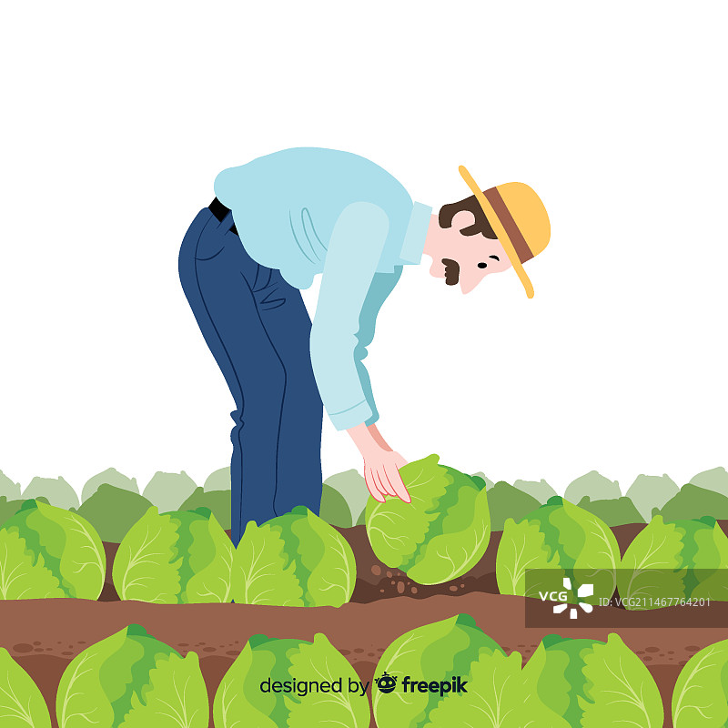 扁平风格农业男工人图片素材
