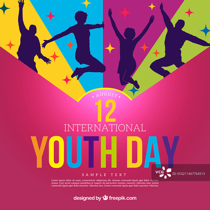 以人物剪影为主题的青年节背景图片素材