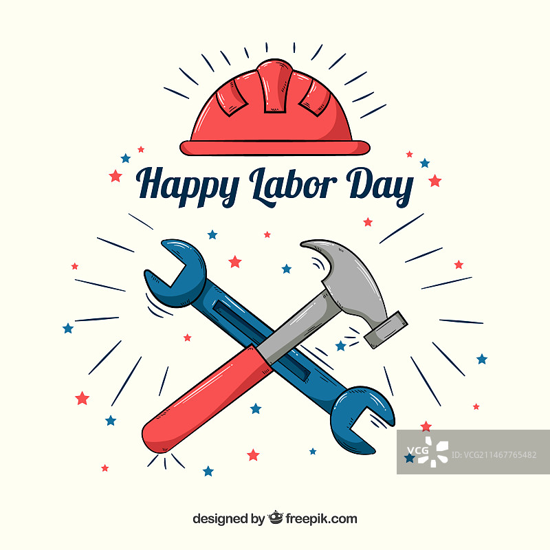 手绘工具劳动节背景图片素材