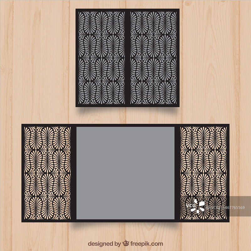 优雅的激光切割邀请函图片素材