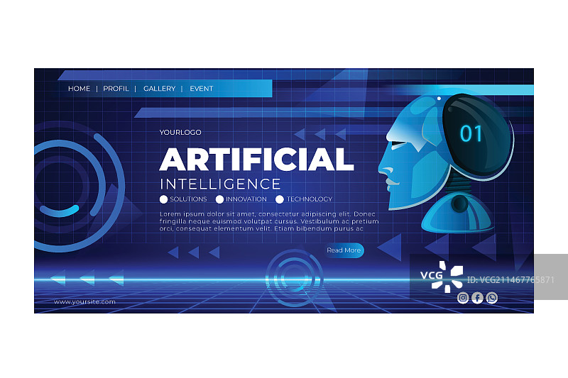 人工智能着陆页模版图片素材