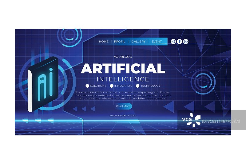 人工智能着陆页模版图片素材