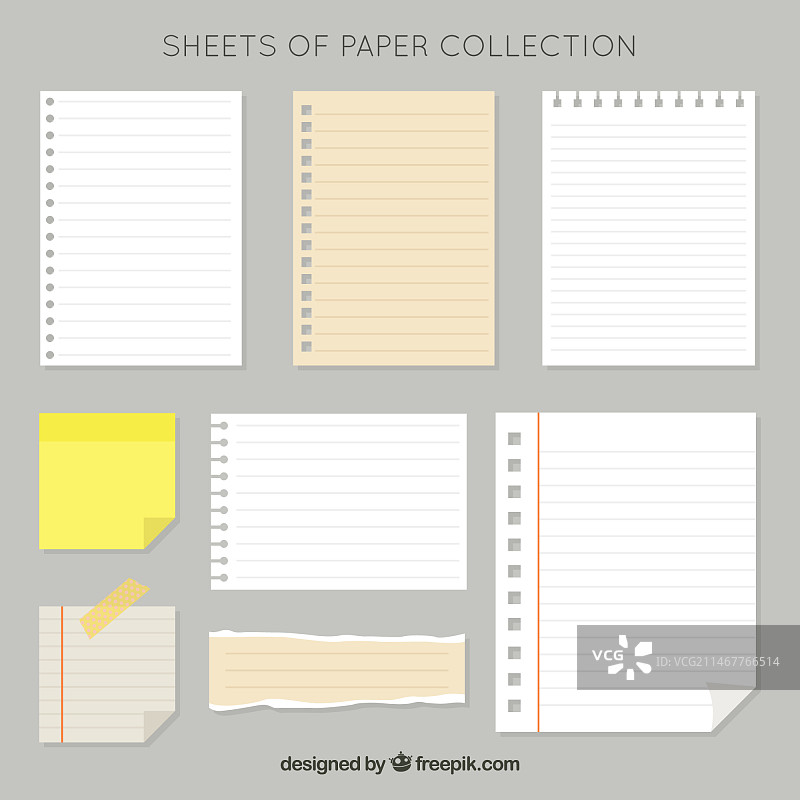 纸张和便签素材包图片素材