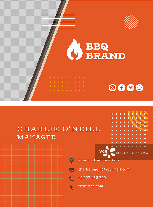 双面横版烧烤名片模板图片素材