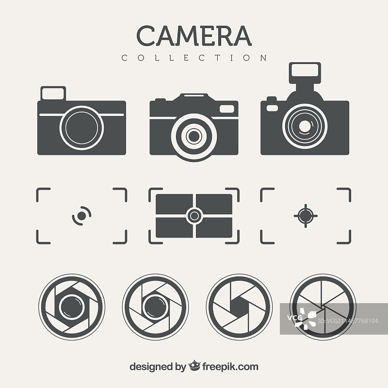 复古风格的相机和其他元素组合图片素材