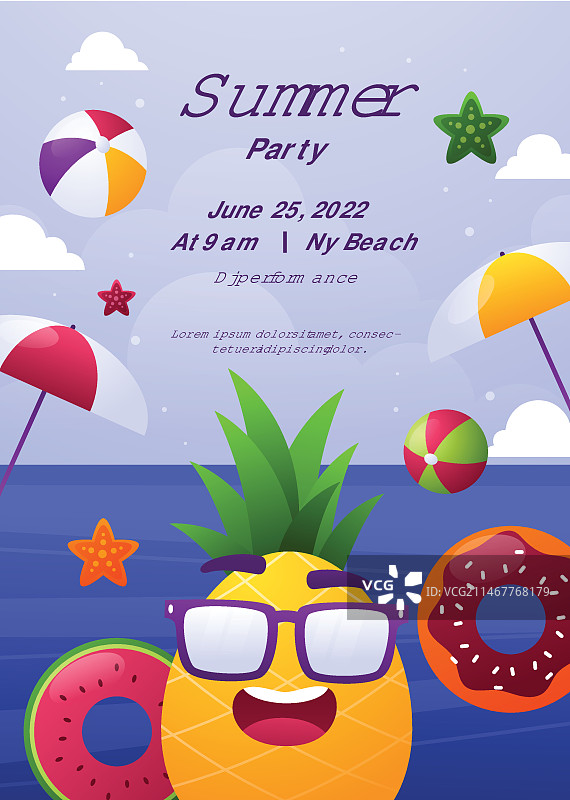 夏季派对海报模板图片素材