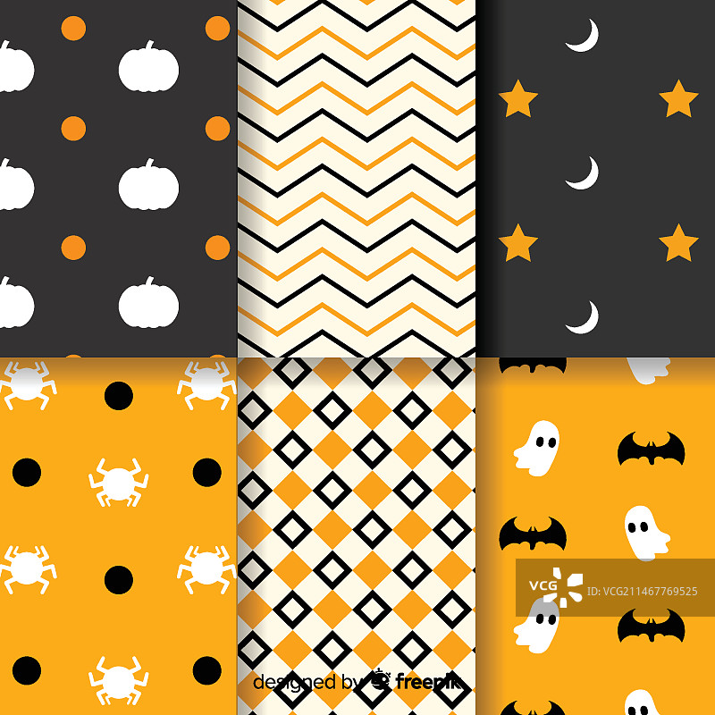 几何万圣节图案集合图片素材