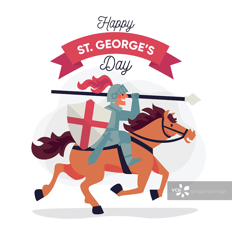 手绘圣乔治日插画图片素材