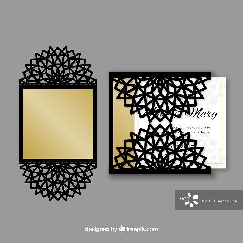 精致的激光切割请柬图片素材