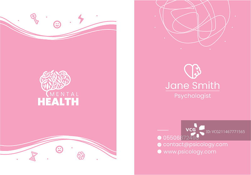 心理学双面名片图片素材