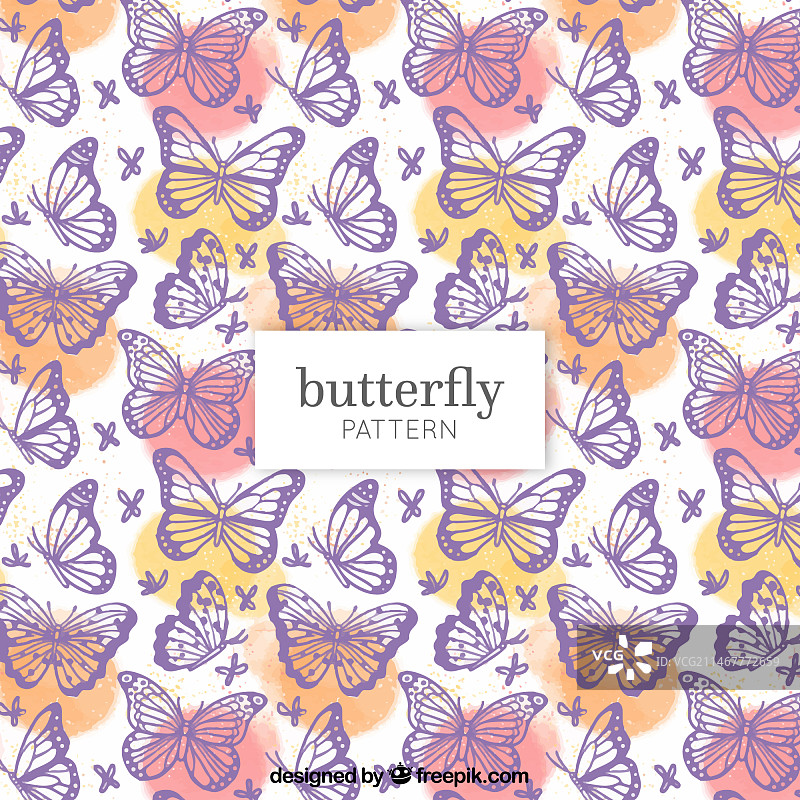 手绘蝴蝶图案图片素材