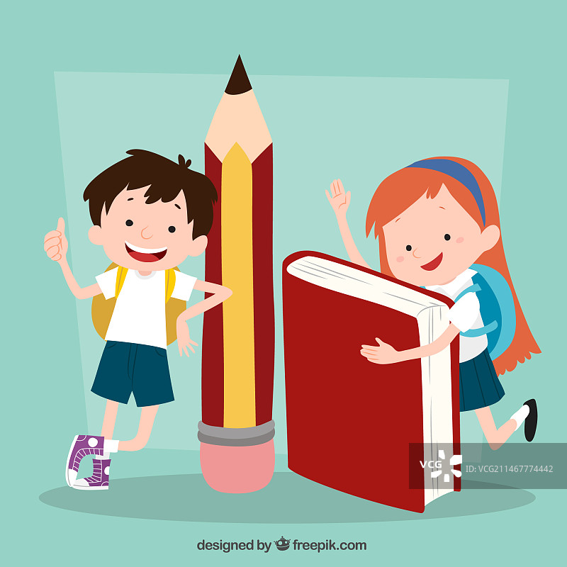 儿童与学习用品趣味背景图片素材