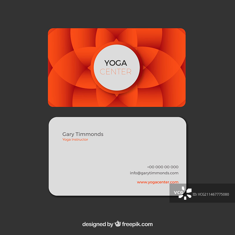 优雅花卉瑜伽卡片图片素材