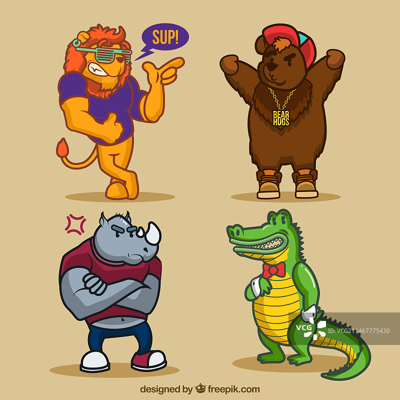 有趣的动物盛装打扮合集图片素材