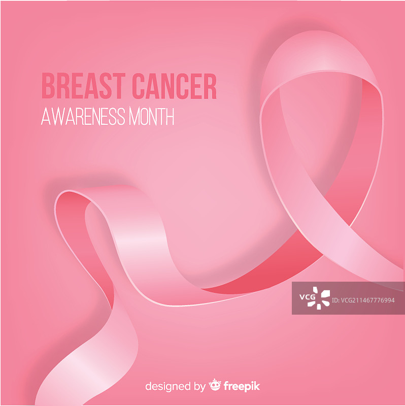 乳腺癌防治逼真丝带图片素材