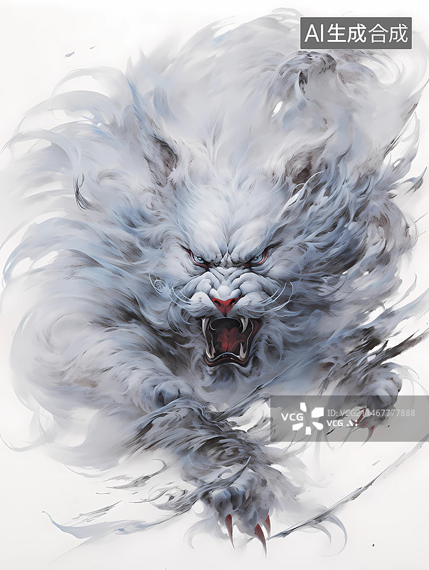 【AI数字艺术】山海经冷门异兽之白泽图片素材