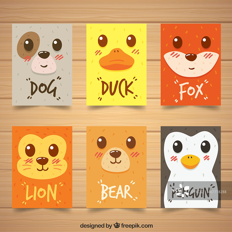 现代动物头像卡牌图片素材