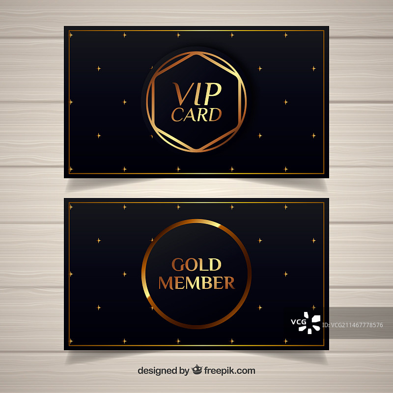 金色设计的优雅VIP通行证图片素材