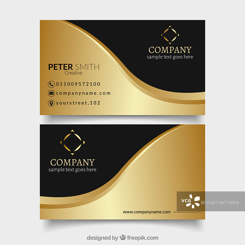 金色波浪现代VIP卡图片素材