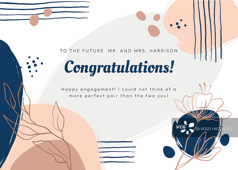 手绘婚礼贺卡图片素材