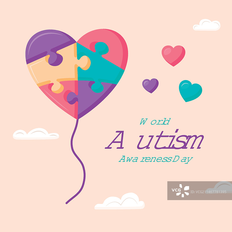 扁平风世界自闭症日宣传插画图片素材