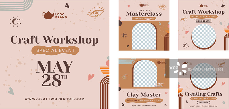 手绘工艺工作室Instagram帖子图片素材