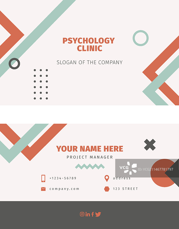 心理学双面名片图片素材