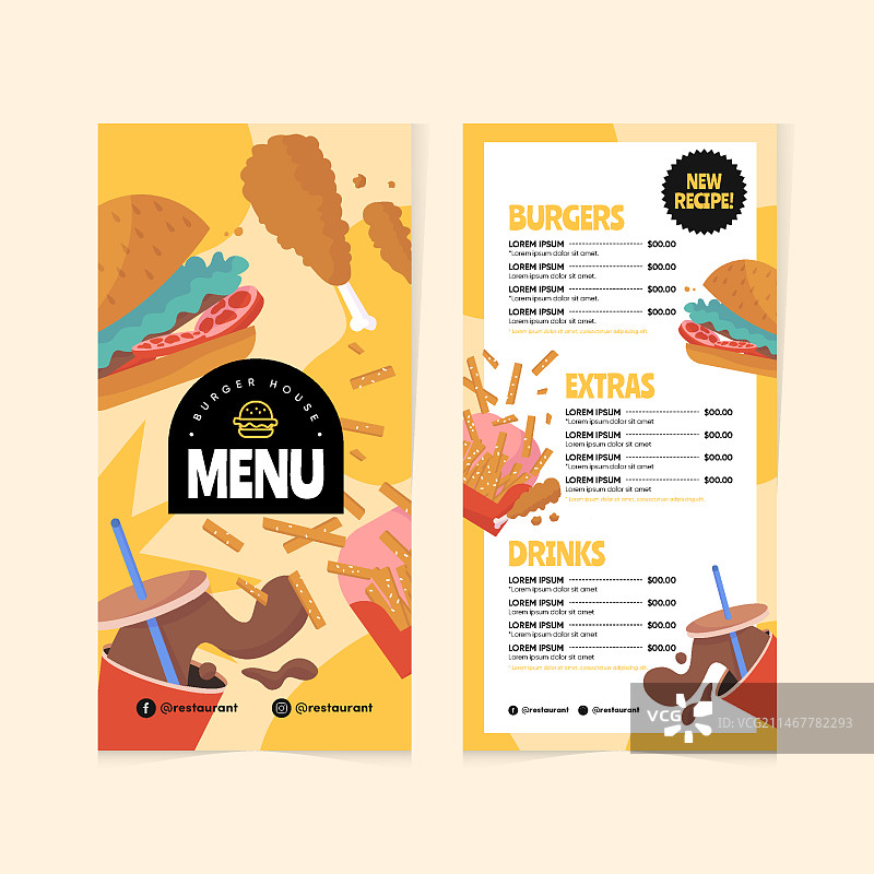 快餐菜单模板图片素材