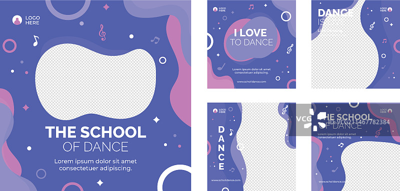 手绘舞蹈学校Instagram动态帖子图片素材