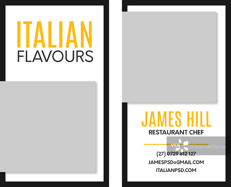 意大利美食名片模板图片素材