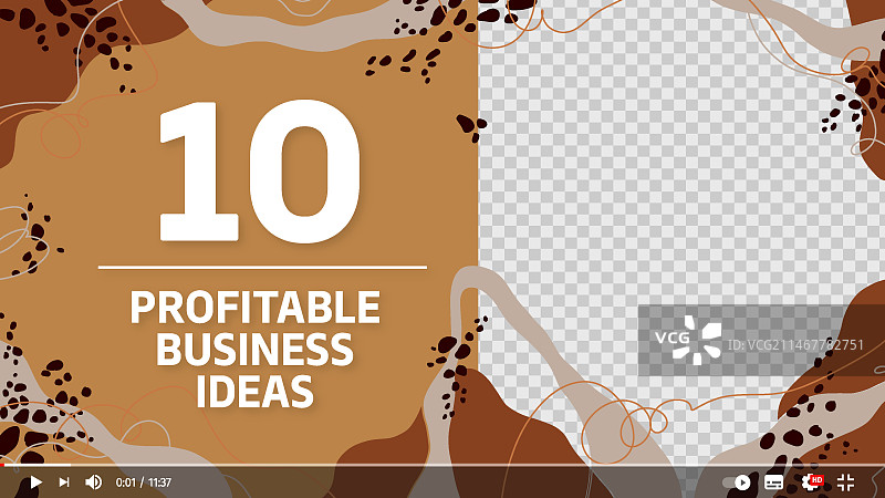 扁平抽象商业YouTube缩略图图片素材