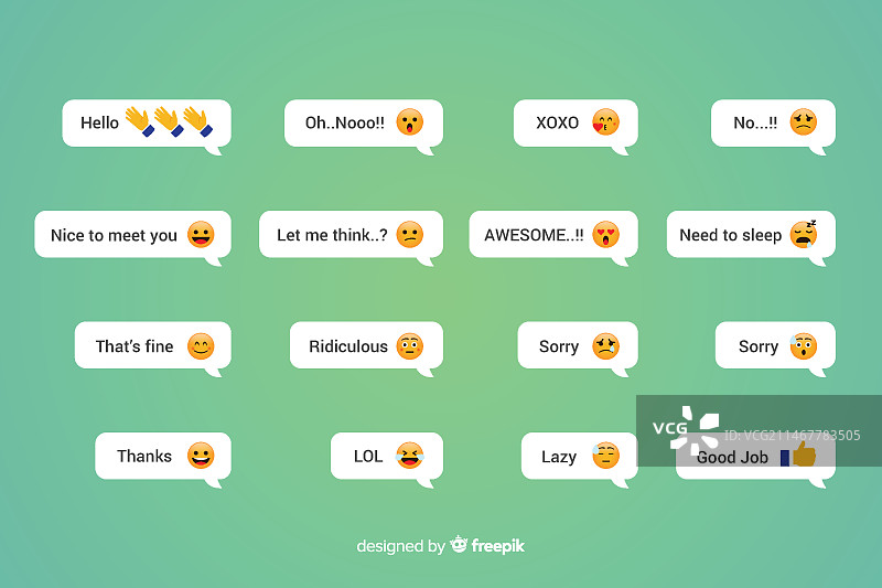带表情符号反应的信息图片素材