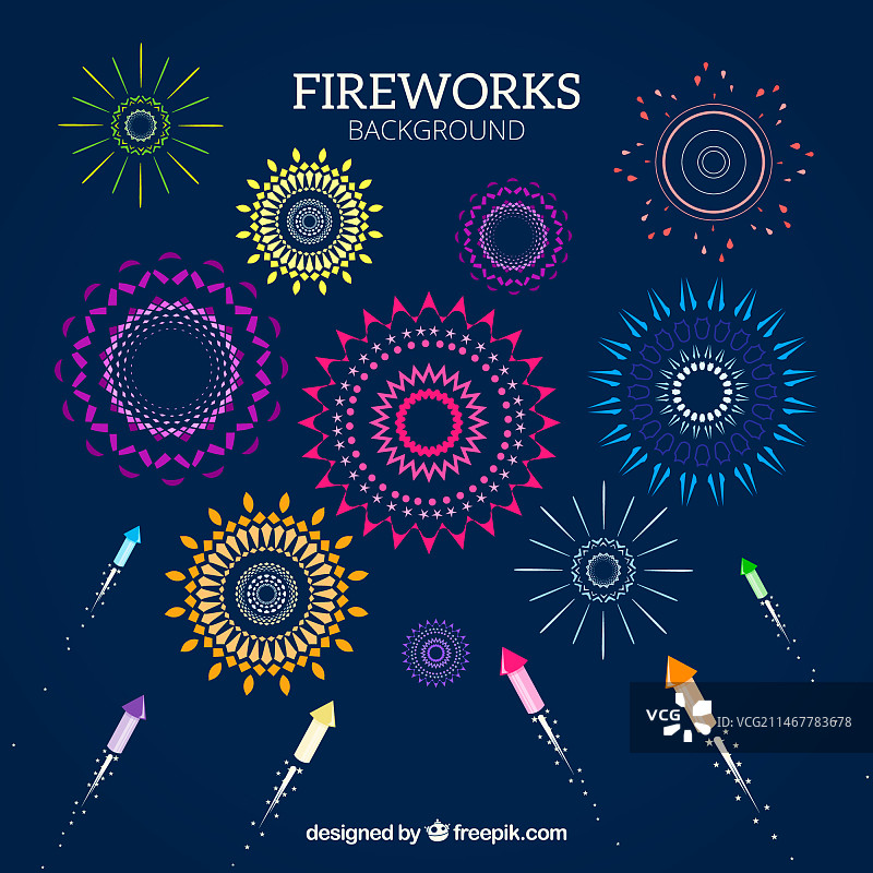 烟花装饰背景图片素材