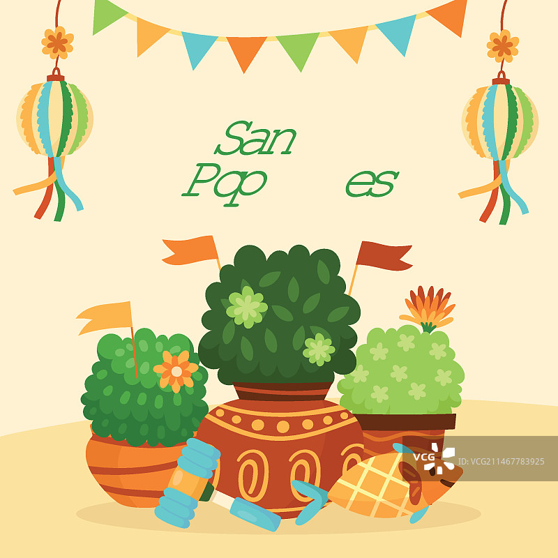 扁平风格的桑托斯大众插画图片素材