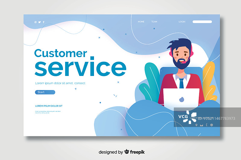联系我们着陆页客户服务图片素材