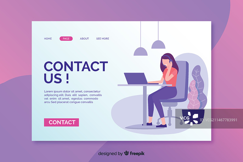 联系我们着陆页设计图片素材