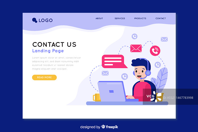 公司联系我们着陆页图片素材