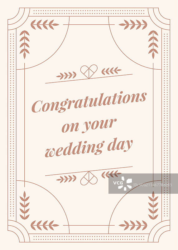 扁平风格的婚礼贺卡图片素材