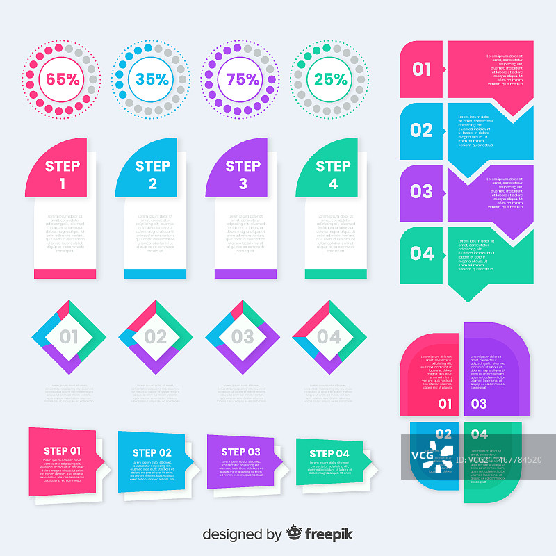 信息图步骤集合模板图片素材