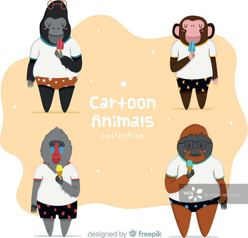 丛林卡通动物合集图片素材