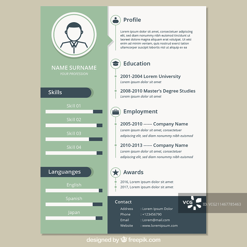 复古简历模板图片素材