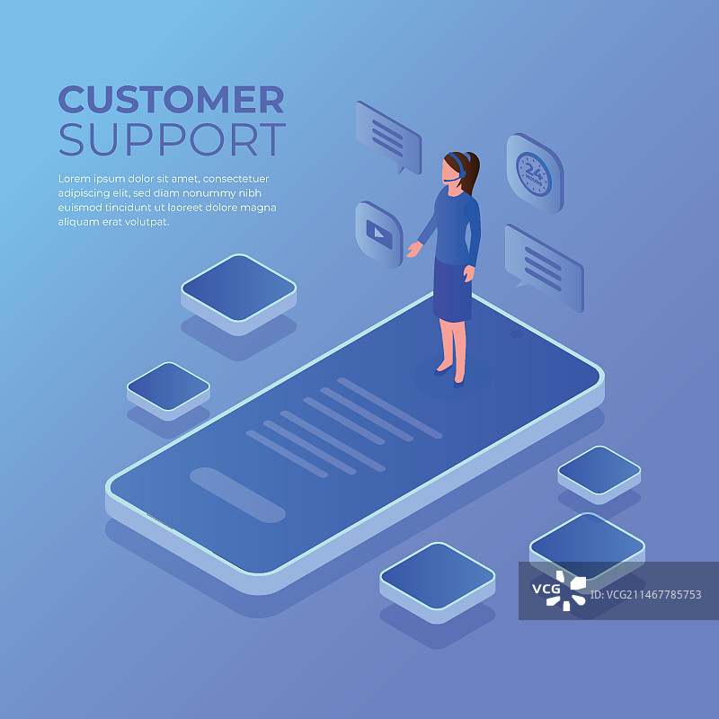 客户支持插画图片素材