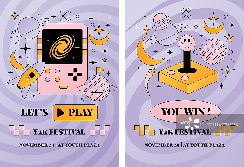 渐变Y2K海报模板图片素材