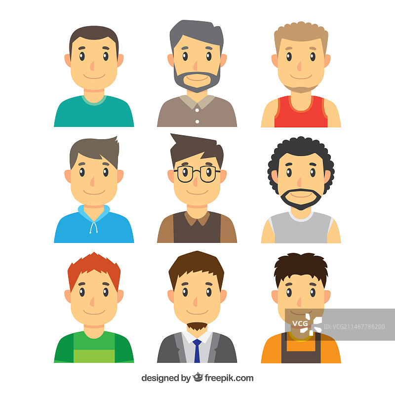 各种年轻男人头像图片素材