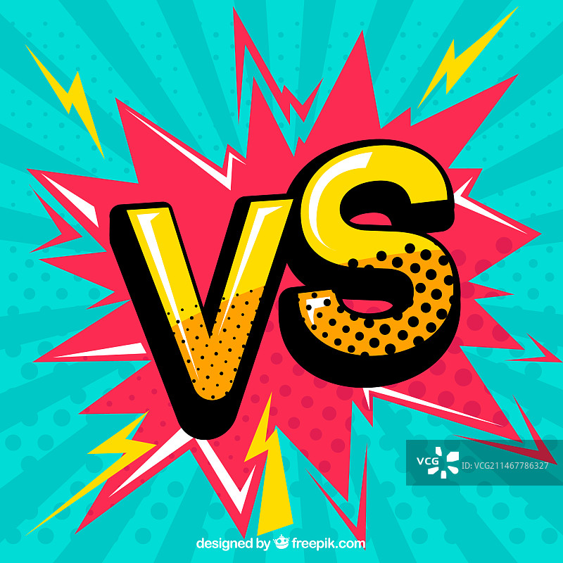 流行艺术风格的VS背景图片素材