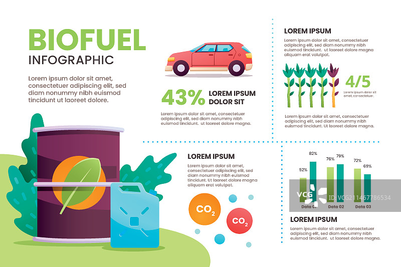 渐变生物燃料信息图模板图片素材