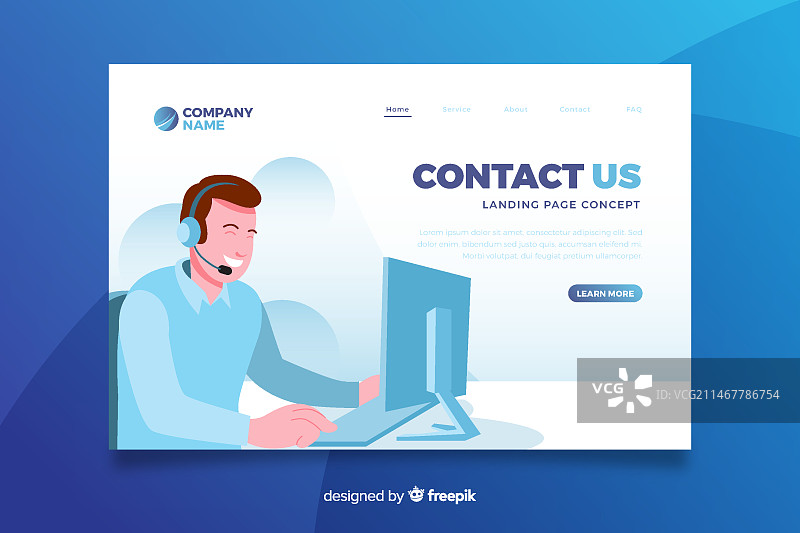 联系我们概念着陆页图片素材
