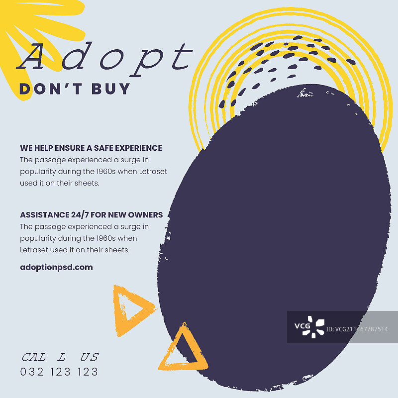 宠物领养宣传单模板图片素材